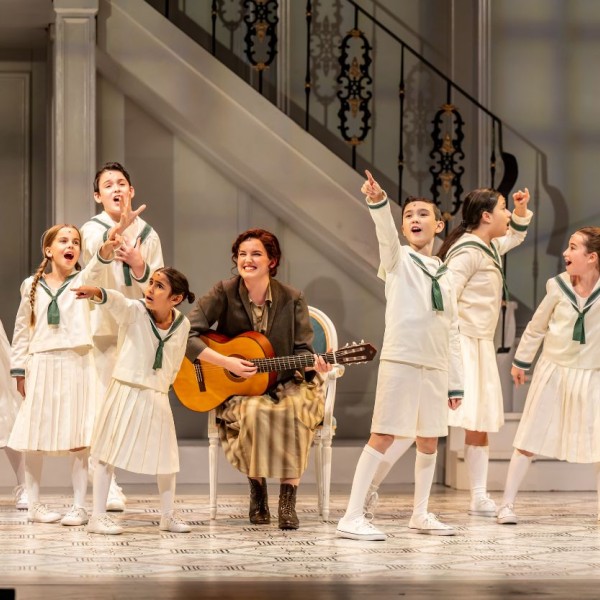 Pictured: The Company of THE SOUND OF MUSIC. Directed by: Rachel Peake. Music Directed by: Alexandra Kane. Choreographed by: Ainsley Hillyard. Set & Lighting Design by: Lorenzo Savoini. Costume Design by: Jessica Oostergo. Sound Design by: Emily Porter. Photo by: Dahlia Katz