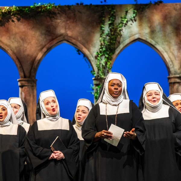 Pictured: The Company of THE SOUND OF MUSIC. Directed by: Rachel Peake. Music Directed by: Alexandra Kane. Choreographed by: Ainsley Hillyard. Set & Lighting Design by: Lorenzo Savoini. Costume Design by: Jessica Oostergo. Sound Design by: Emily Porter. Photo by: Dahlia Katz